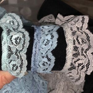 15 Yds. 1 Inch Lace Gray , Mint Green ,Country Blue